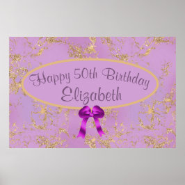 Paarse goudolie 50e verjaardag Grote Poster