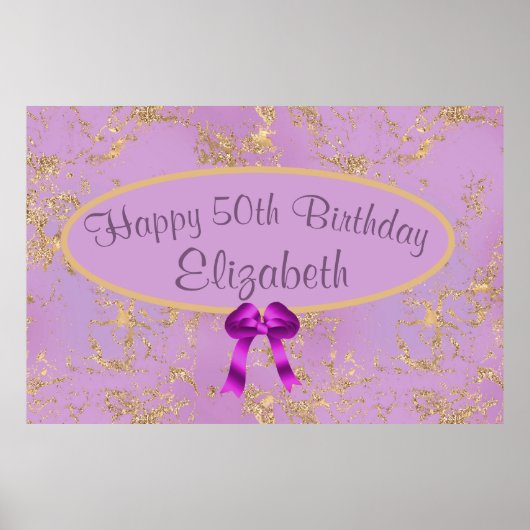 Paarse goudolie 50e verjaardag Grote Poster (Voorkant)