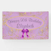 Paarse goudolie 50e verjaardag spandoek (Horizontaal)