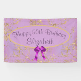 Paarse goudolie 50e verjaardag spandoek