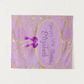 Paarse goudolie 50e verjaardag wandkleed (Voorkant (horizontaal))