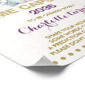 Paarse goudolifantenne Capsule Birthday Sign Poster (Hoek)