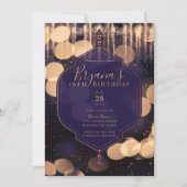 Paarse goudpels licht Mystical Night Sweet 16 Kaart (Voorkant)