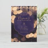 Paarse goudpels licht Mystical Night Sweet 16 Kaart (Staand voorkant)