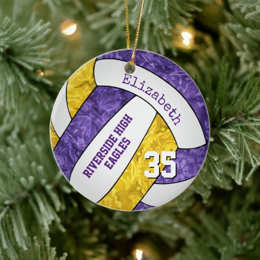 paarse goudploegkleuren: keepaardvolleybal keramisch ornament (Boom)