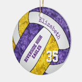 paarse goudploegkleuren: keepaardvolleybal keramisch ornament (Links)