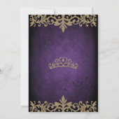  Paarse goudprinses Tiara Quinceañera Kaart (Achterkant)
