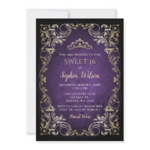  Paarse goudprinses Tiara Sweet 16