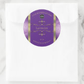 Paarse goudproductlabels Glitter Border Add Logo Ronde Sticker (Tas)