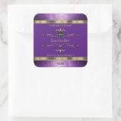 Paarse goudproductlabels Glitter Border Add Logo Vierkante Sticker (Tas)