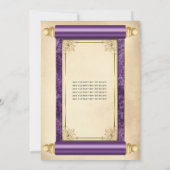  Paarse goudscroller Elegant Quinceañera Kaart (Achterkant)