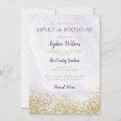 Paarse goudsparkle Dress Sweet 16 jaar Kaart (Achterkant)