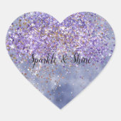 Paarse goudsparkle hart sticker (Voorkant)