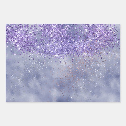 Paarse goudsparkle inpakpapier vel (Voorkant)