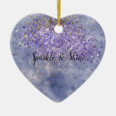 Paarse goudsparkle keramisch ornament (Voorkant)