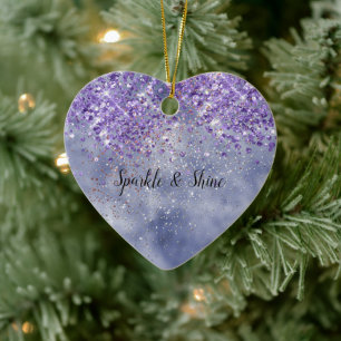 Paarse goudsparkle keramisch ornament