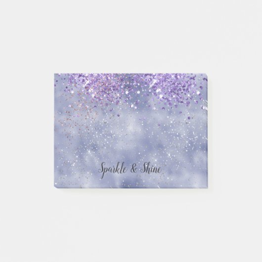 Paarse goudsparkle post-it® notes (Voorkant)