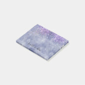Paarse goudsparkle post-it® notes (Schuin)