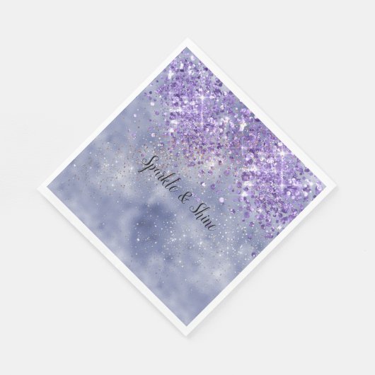 Paarse goudsparkle servet (Hoek)