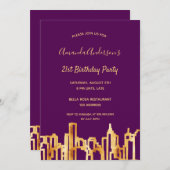 Paarse goudstad skyline kaart (Voorkant / Achterkant)