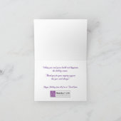 Paarse, goudverlichte Tree Corporate Holiday Kaart (Binnen)