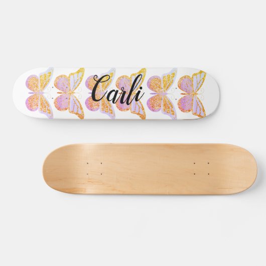 Paarse goudvetten, speciaal gepersonaliseerd persoonlijk skateboard (Horizontaal)