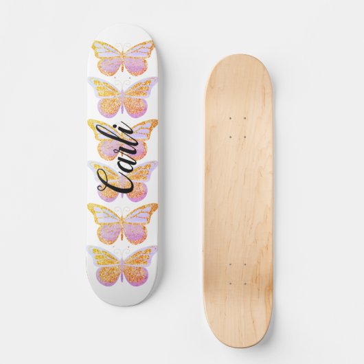 Paarse goudvetten, speciaal gepersonaliseerd persoonlijk skateboard (Voorkant)