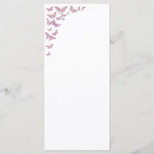 Paarse goudvlinder Boho Elegant Vrijgezellenfeest Menu (Achterkant)