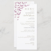 Paarse goudvlinder Boho Elegant Vrijgezellenfeest Menu (Voorkant / Achterkant)