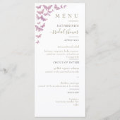 Paarse goudvlinder Boho Elegant Vrijgezellenfeest Menu (Voorkant)