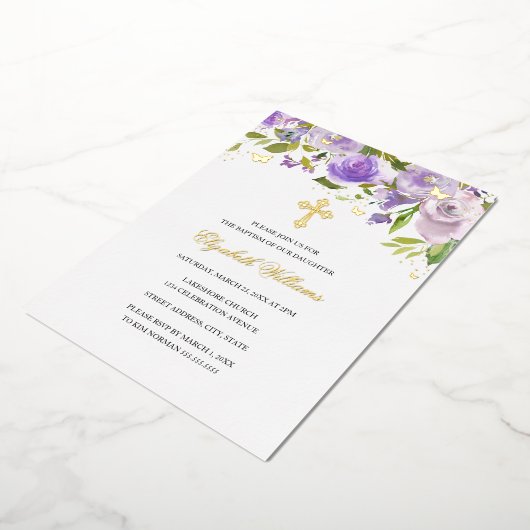 Paarse goudvlinder - boomgaard folie uitnodiging (Gedraaid)