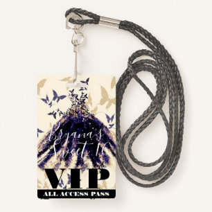 Paarse goudvlinder Dans Dress Sweet 16 VIP Badge