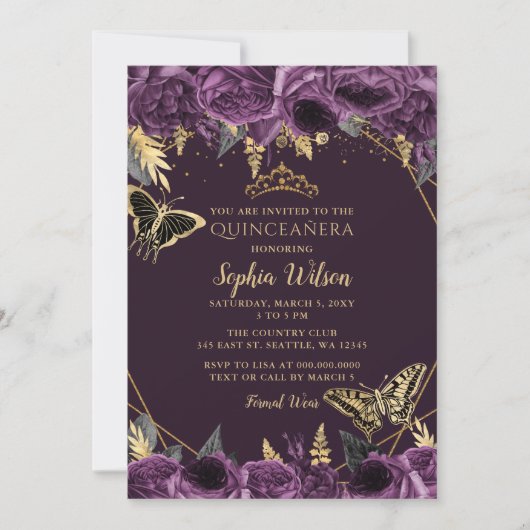 Paarse goudvlinder kaart (Voorkant)