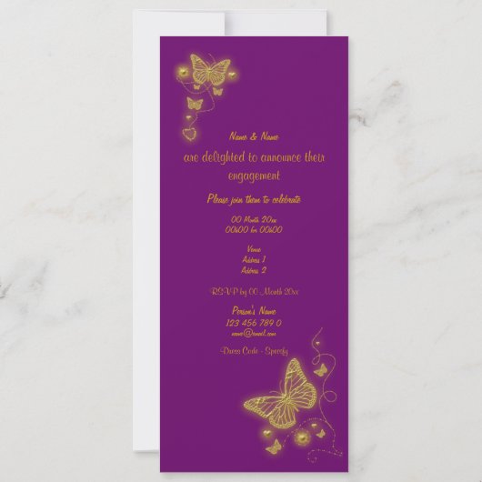 Paarse goudvlinder kaart (Achterkant)