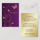 Paarse, goudvlinderbloemige Kaart (Voorkant / Achterkant)