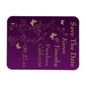 Paarse, goudvlinderbloemigen besparen de datum mag magneet (Horizontaal)