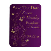 Paarse, goudvlinderbloemigen besparen de datum mag magneet (Verticaal)