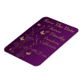 Paarse, goudvlinderbloemigen besparen de datum mag magneet (Linkerzijde)