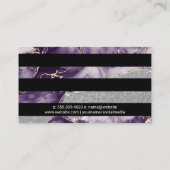Paarse goudvlokken | Glitter sequin | Gestreepte Visitekaartje (Achterkant)