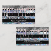 Paarse goudvlokken | Glitter Sequin | Striped Busi Visitekaartje (Voorkant / Achterkant)