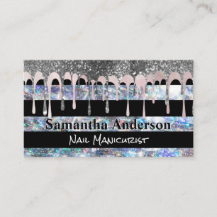 Paarse goudvlokken   Glitter Sequin   Striped Busi Visitekaartje