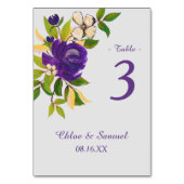 Paarse goudWaterverf Bouquet Wedding Kaart (Achterkant)