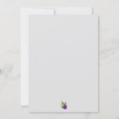 Paarse goudWaterverf Bouquet Wedding Kaart (Achterkant)