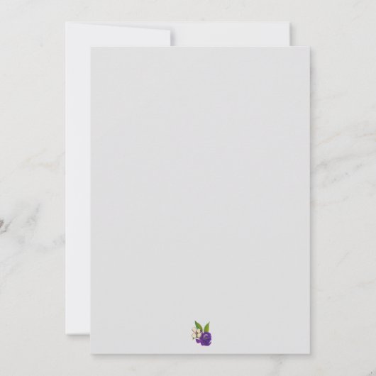 Paarse goudWaterverf Bouquet Wedding Kaart (Achterkant)