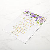 Paarse goudWaterverf Brunch en brabbel Folie Uitnodiging (Gedraaid)