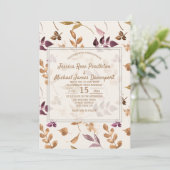 Paarse goudWaterverf laat Lila crèmeweddenschap ov Kaart (Staand voorkant)