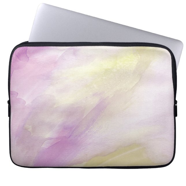 Paarse goudWaterverf Laptop Sleeve (Voorkant)