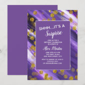 Paarse goudzangfeest kaart (Voorkant / Achterkant)