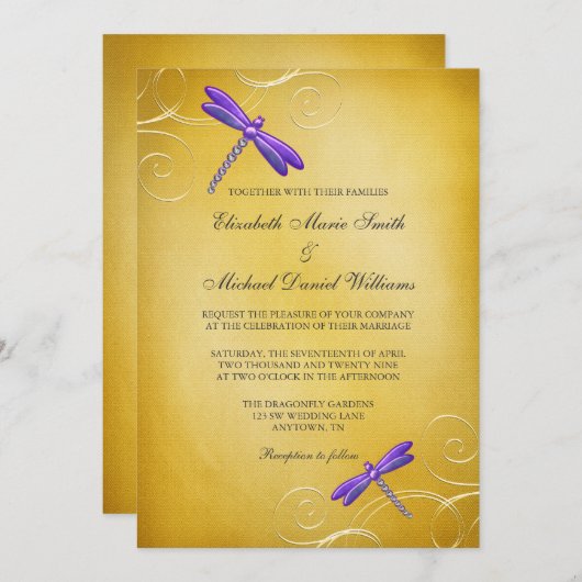 Paarse goudzeemijlen weduwschap kaart (Voorkant / Achterkant)