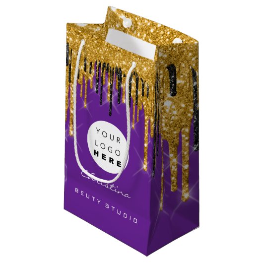 Paarse goudzoete 16e bruidbruidcosmetica klein cadeauzakje (Voorkant Gekanteld)